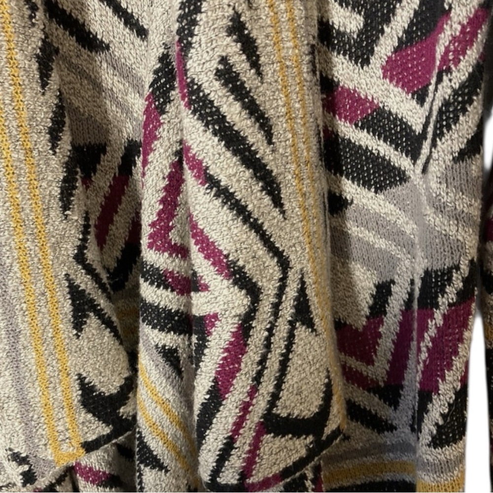LUCKY BRAND Intarsia Cozy Wrap Open Front Cardigan Southwestern Sweater Size S - Picture 12 of 14